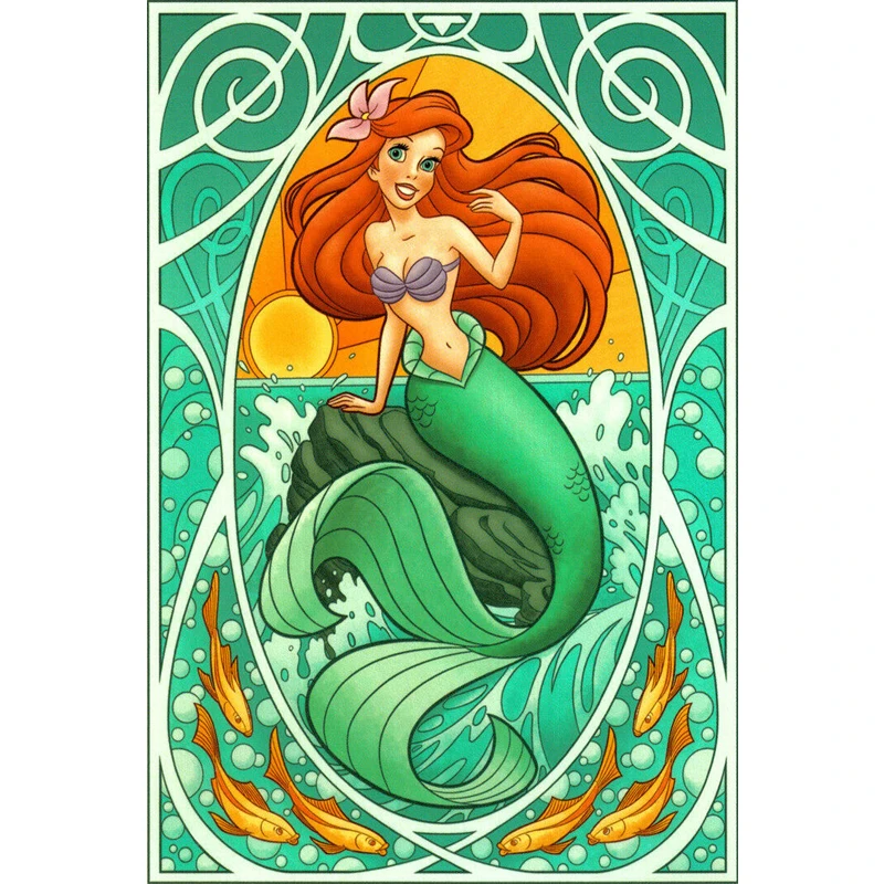 

5D DIY Square/Round Diamond cartoon Princess Cross Stitch Diamond Embroidery Needlework home Decoration J0079