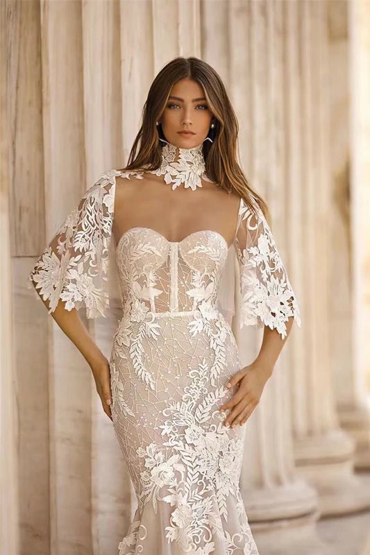 Роскошное длинное белое кружевное платье с вышивкой, модное вечернее платье для выпускного вечера, элегантное платье с блестками, Прямая поставка