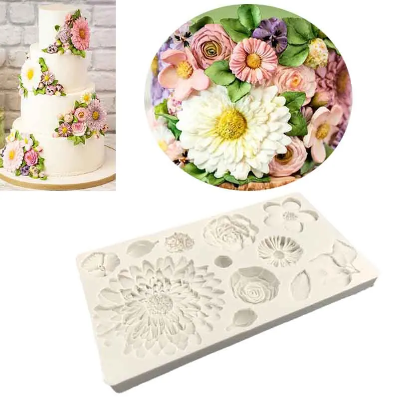 1 шт Sugarcraft цветок силиконовая форма помадка формы украшения торта инструменты