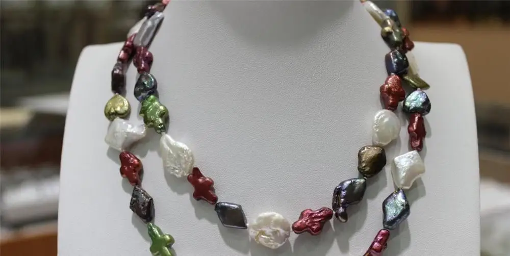

32"multi colors freshwater pearl necklace"Handmade"No Metal Strand/String Beauty a(5.18)