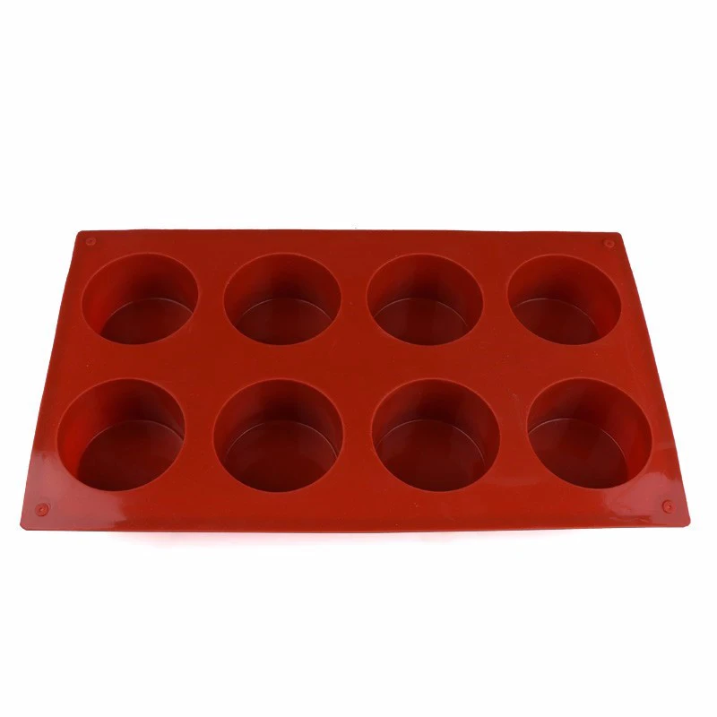 8 Holes Round Silicone Cake Mold 3D Handmade Cupcake Jelly Cookie Mini Muffin Soap Maker DIY Baking Tool | Дом и сад