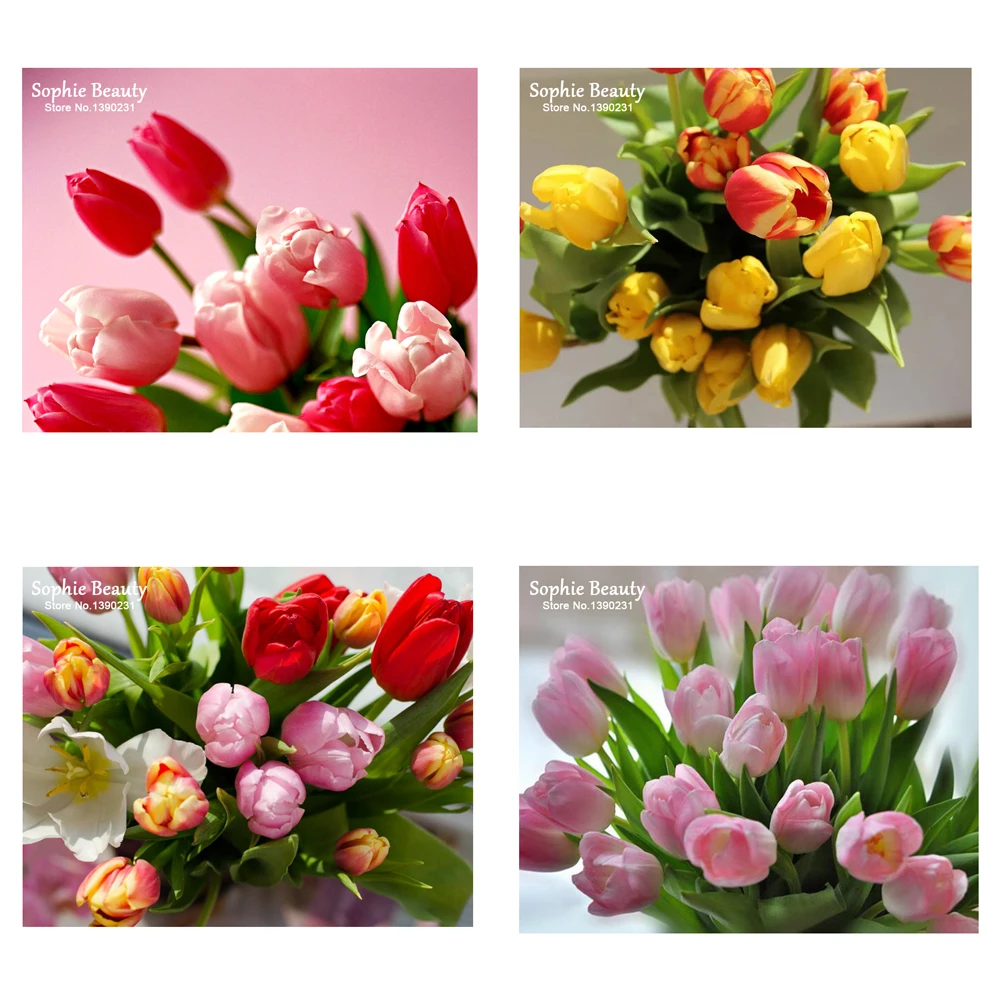 

Tulip Flowers 5D Diy Diamond Mosaic Painting Cross Stitch Full Square Diamond Embroidery Room Decor Needlework Unfinish Set