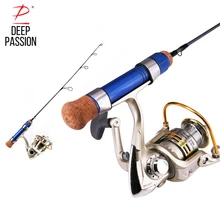 DEEP PASSION Ice Fishing Rod Set Winter Fishing Pole Holder for Fishing Pesca Carp Ice Rod Combo Portable Telescopic Rod Tackle
