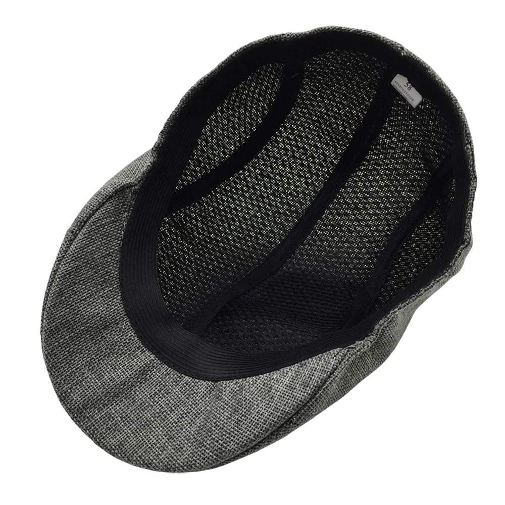 Men Women Fashion Adjustable Solid Visor Hat Sunhat Mesh Running Sport Casual Breathable Beret Flat Cap BK Gentleman Caps F#N13 (1)