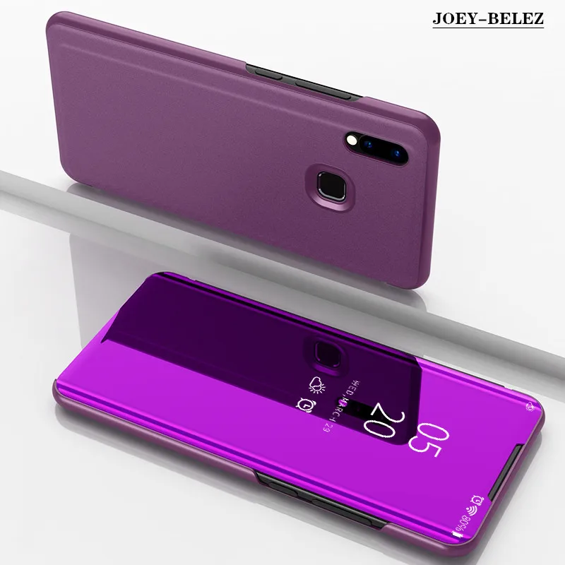 

For VIVO Y95 Case Luxury Smart Mirror Clear View Leather Flip Shell Stand Case For VIVO Y91 Cover Phone Shell Coque VIVO Y91 Y95