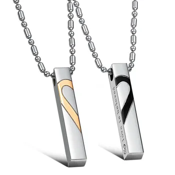 

Fashion jewelry accessories, lover gifts, love patchwork, lovers titanium steel necklace