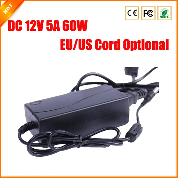 bilder für UNS EU Kabel Optional Freies Verschiffen DC 12 V 5A 60 Watt Netzteil für Cctv-kamera Adapter Ladegerät für Sicherheitssystem bilder für UNS EU Kabel Optional Freies Verschiffen DC 12 V 5A 60 Watt Netzteil für Cctv-kamera Adapter Ladegerät für Sicherheitssystem