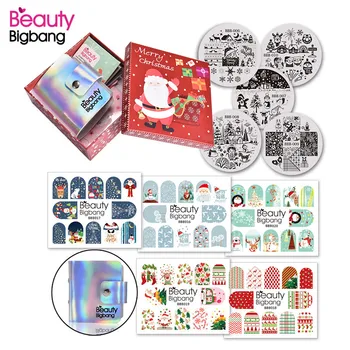 

BeautyBigBang Nail Art Stamping Plates 11Pcs set Xmas Gift Christmas Manicure Stickers Nail Art Stickers Decoration Tool Set