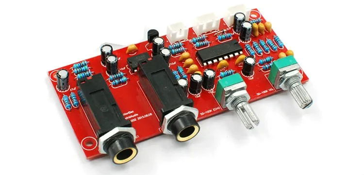 Aiyima PT2399+ NE5532 караоке микрофон усилитель звука Плата усилителя реверберации пластина+ передняя панель