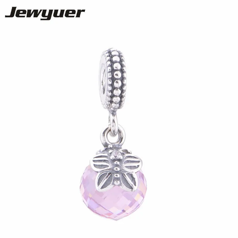 

Fits European brand Bracelet DIY Making 925 Sterling Silver Lavender Morning Butterfly Charm Jewelry Wholesale DA059