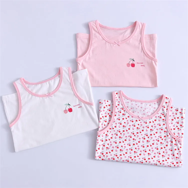 Retail camisoles for girls children tanks tops cotton camisoles underwear vests girl kids underwear tanks camisoles 01