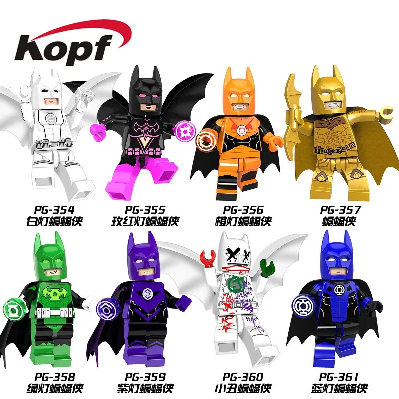 

Single Sale Super Heroes Joker Green Blue Purple Red lantern Batman Catman Bricks Building Blocks Children Gift Toys PG8078