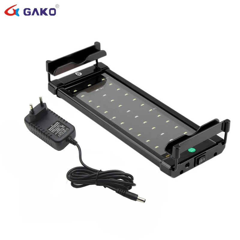 

30-50cm Aquarium LED Lighting Fish Tank Light Lamp with Extendable Brackets 30 White 6 Blue LEDs Fits for Aquarium lighting
