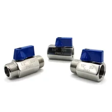 Stainless steel Tap MINI Ball valve Stainless steel 1/8 1/4 3/8 1/2 3/4 1 Thread SS304 Brewer Hardware 2 way ball valve