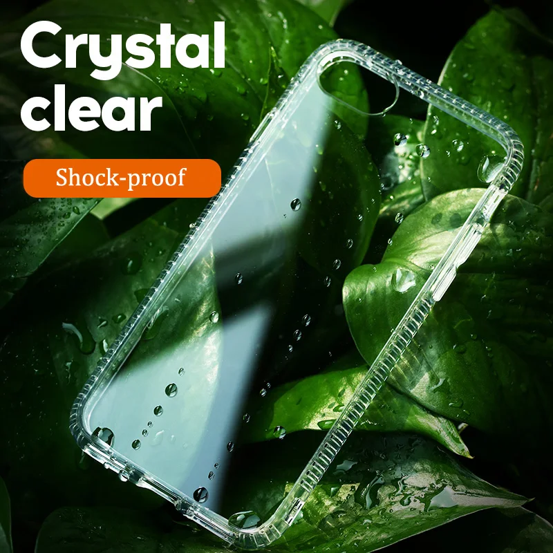 

IIOZO Armor Shockproof Case For iphone X XR XS Max 8 7 6 Plus Silicone Bumper+Clear Acrylic Transparent Dual Airbag Phone Cases