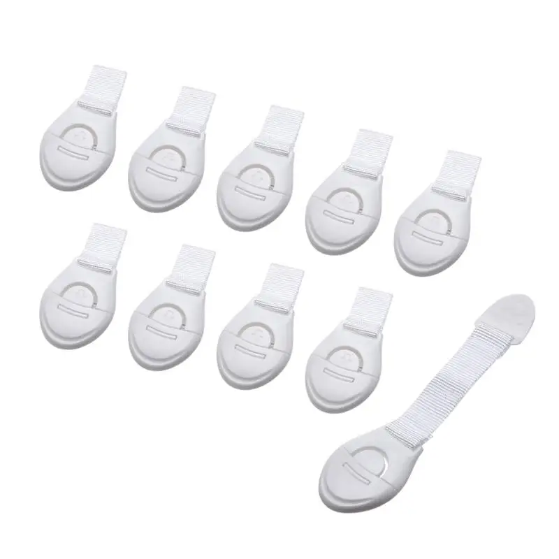 

10pcs/lot Infant Drawer Door Cabinet Cupboard Toilet Safety Lock Toddler Kids Plastic Locks Straps Children Safety Protection