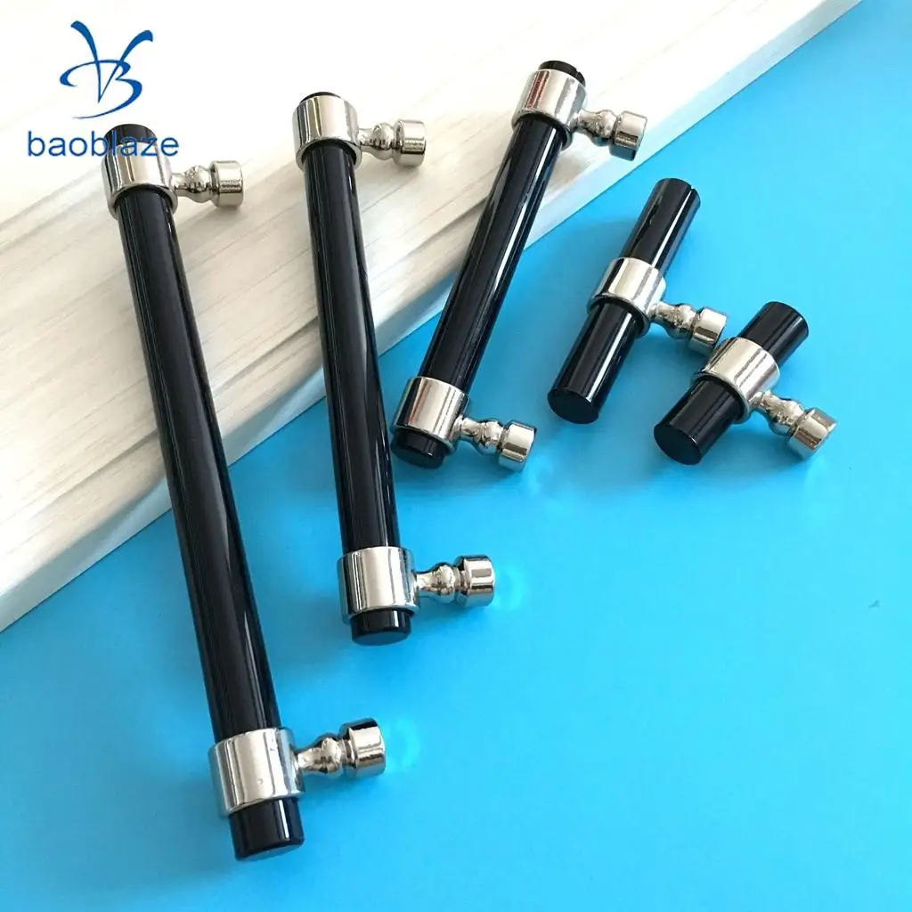 Acrylic Rod Bar Door Handles Drawer Kitchen Cupboard Cabinet Pull Knob Brushed 41mm/81mm/121mm/153mm