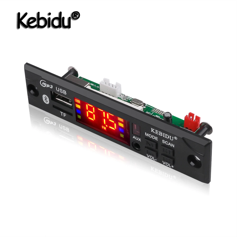 Kebidu 5 в 12 В автомобильный аудио USB TF FM радио модуль беспроводной Bluetooth MP3 WMA декодер доска MP3-плеер с пультом дистанционного управления для автомобиля