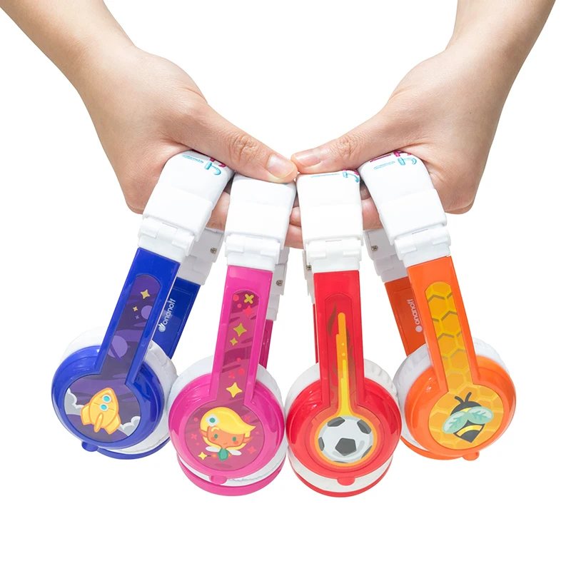 ONANOFF BuddyPhones Explore Foldable Professional Kids Volume Limited Headphones With Mic For Phones Learning Apps Wired Headset
