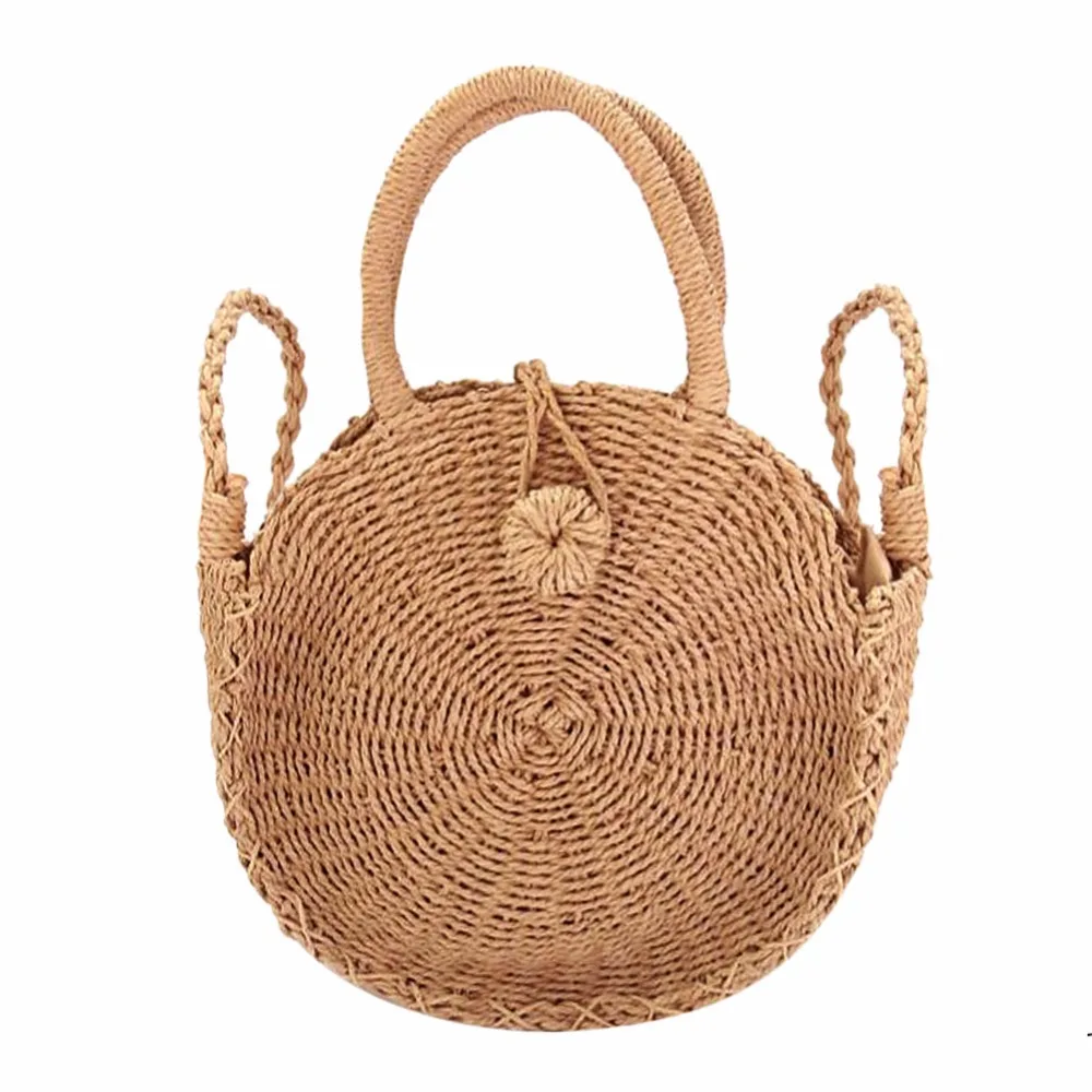 2018 Tissé Ronde New À Rattan Sac Main Messenger Femmes D'été bf6g7yYv