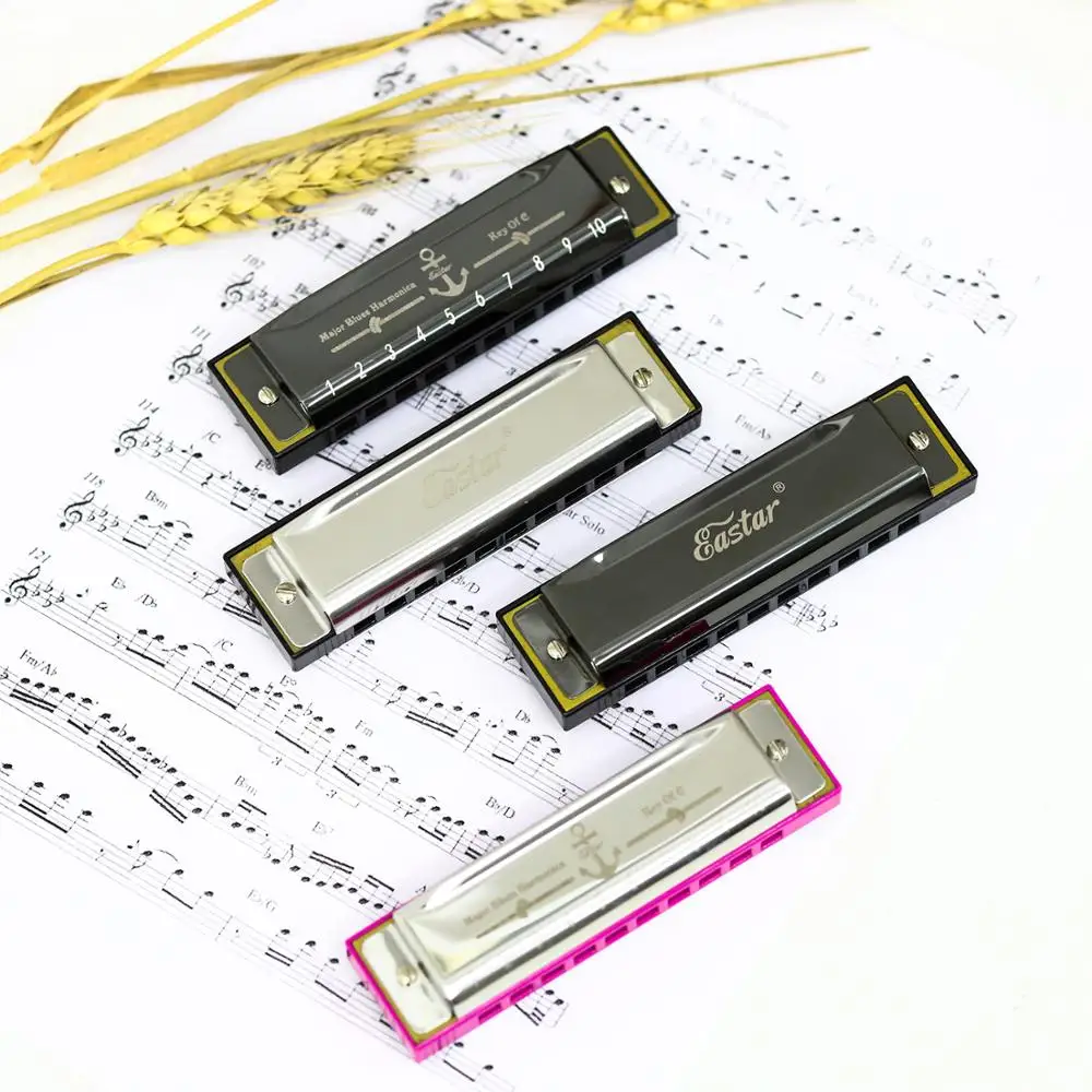 Eastar Major Blues Harmonica Diatonic C Key Harp Mouth Organ 10 отверстий Джаз рок Woodwind музыкальный