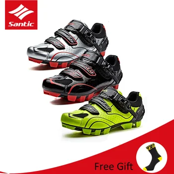 

Santic 3 Colors Men MTB Road Bike Cycling Shoes Breathable Mountain Bike Shoes Professional Self-Locking Outdoor Riding Sneakers