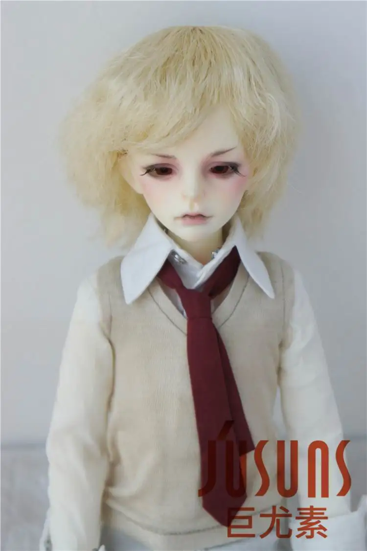 JD043 1/6 1/4 1/3 короткий курчавый BJD парики для YOSD MSD SD легкое кудрявое синтетическое волокно 6-7 дюймов 7-8 дюймов 8-9 дюймов аксессуары для кукол - Цвет: 7-8inch KK Blond88