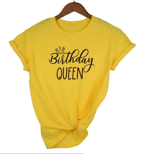 Футболка с надписью «queen Birthday Squad», стильная футболка с надписью «queen Birthday», подарок для девочек