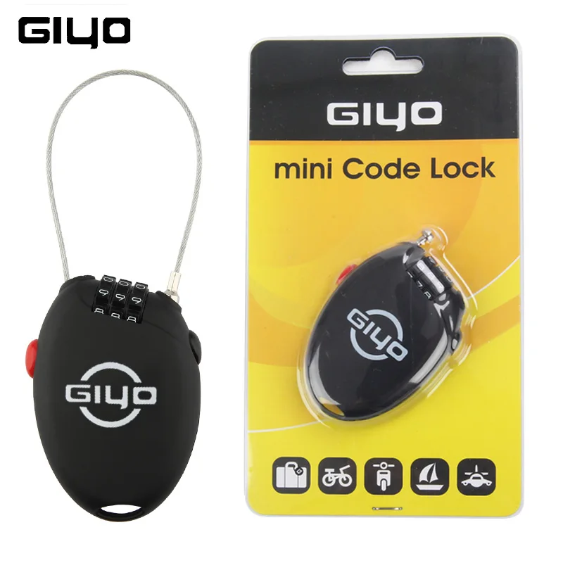 

GIYO Multi Function Mini Cable Bicycle Lock 3 Digit Password Bike Lock Cycling Helmet Lock Anti Theft Code Padlock Lock For Bike