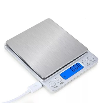 

USB Charging Device High Precision Stainless Steel Kitchen Scale A Portable Home 0.01g 0.1g Mini Electronic Scale Jewelry Scale
