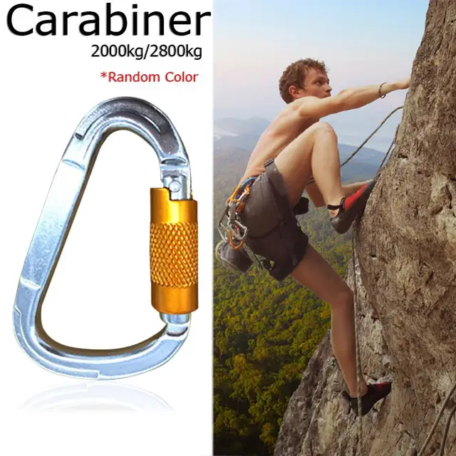 25KN Professional Carabiners D Shaped Climbing Security Safety Master