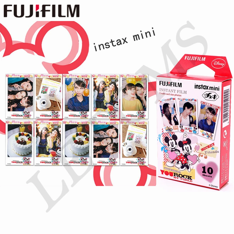 Оригинальная фотобумага Fujifilm 20 листов Instax Mini MICKEY Friend Instant Film для камеры 8 7s 25 50s 90 9 SP