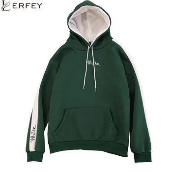 

LERFEY Autumn Women Hoodies Casual Long Sleeve Hooded Pullover Sweatshirts Female Letter Embroidery Harajuku Coat Tops Female