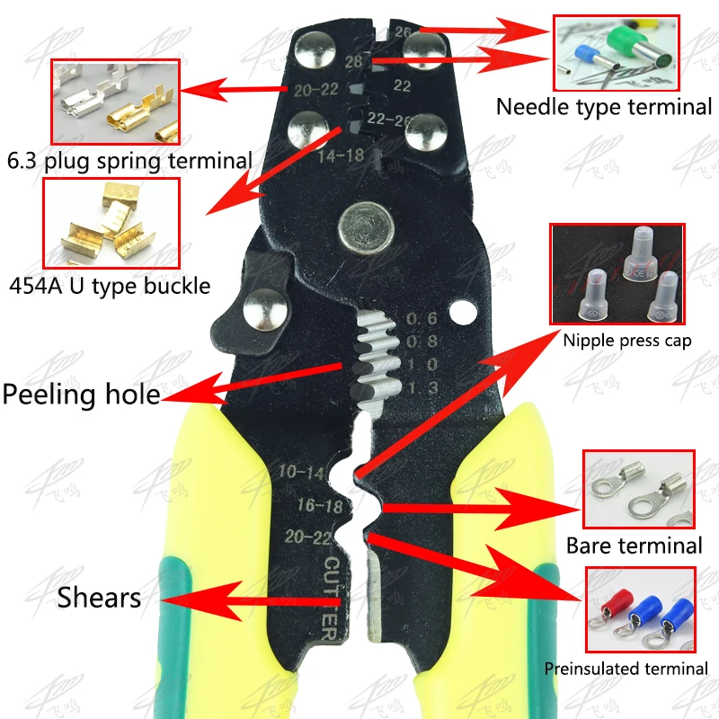 Многоцелевые кусачки обжимные клещи для зачистки проводов Многофункциональный оснастки кольцо обжимные клеммы