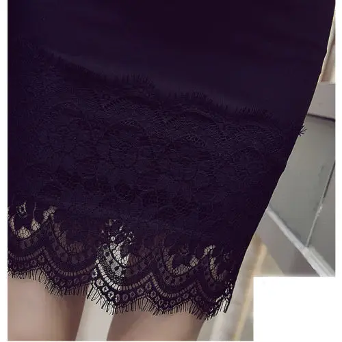 Высокая талия кружева подол кисточкой Bodycon юбка платье-карандаш Бандажное Короткое Сексуальное черное большое ярд сумка бедра юбка 045-924