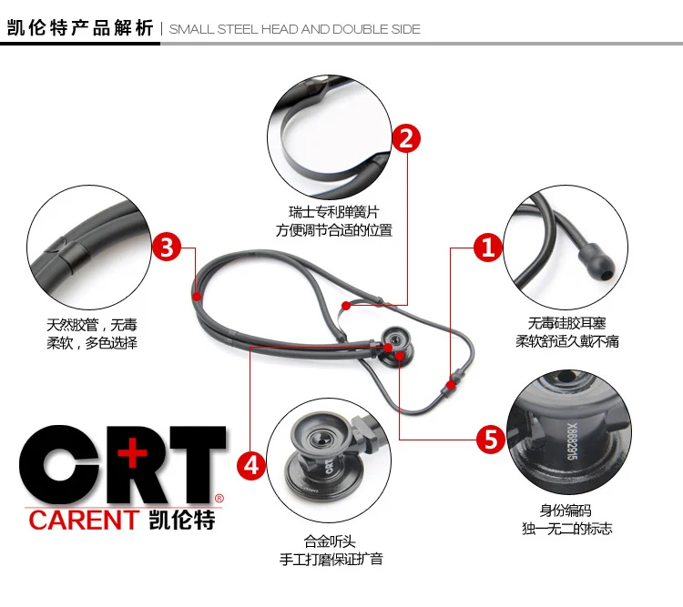 Carent двойная трубка многофункциональный многоцветный слушать фетальный стетоскоп сердца подарок