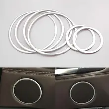 6x Aluminum Car Door Inner Speaker Audio Covers Sound Ring Decoration Sticker Fit For BMW X5 F15 X6 F16 2015 2016 Accessories