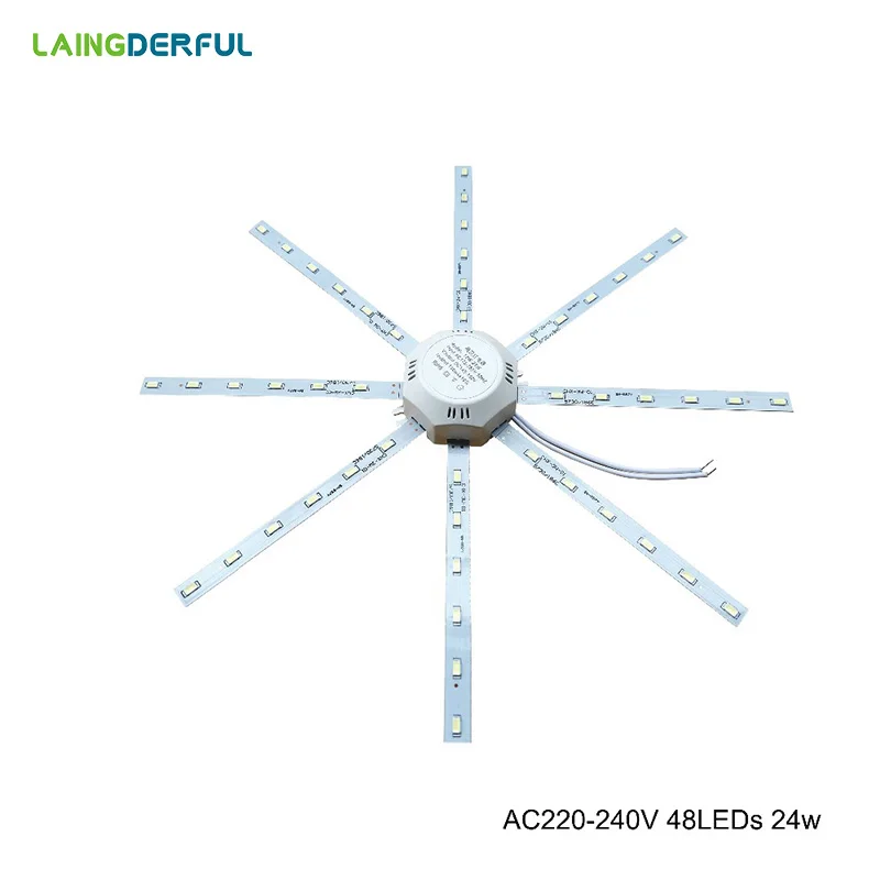 

LAINGDERFUL LED Light Board Celling Lamp 5730SM Bright White Octopus Round Energy Saving Light Lamp 12w/16w/20w/24w