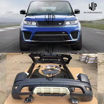 

High Quality PP Unpainted Car Body Kit Front Bumper Car Door Mouldings Round Eyebrows For Range Rover Sport 14-17