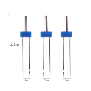 

Hot!3Pcs Steel Sewing Machine Needle Double Twin Needles Sewing Pins Knitting Needles Needlework Size 2.0/90-3.0/90-4.0/90