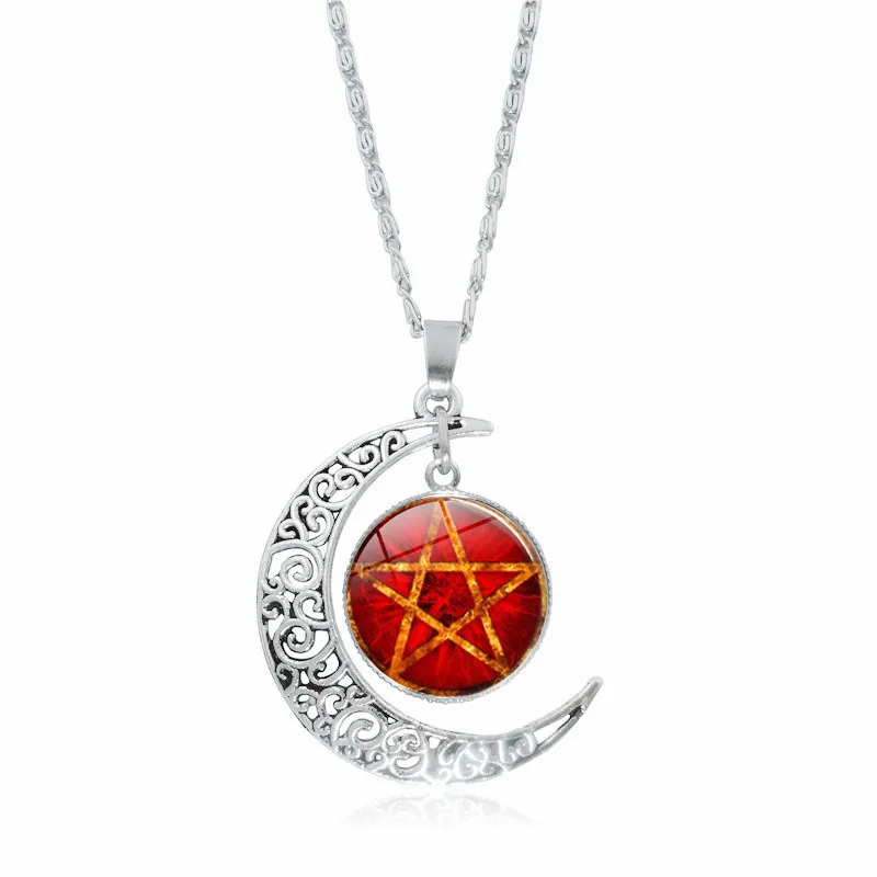 HOCOLE Moon Glass Star кабошон кулон ожерелье Серебряная цепочка большой чокер для женщин