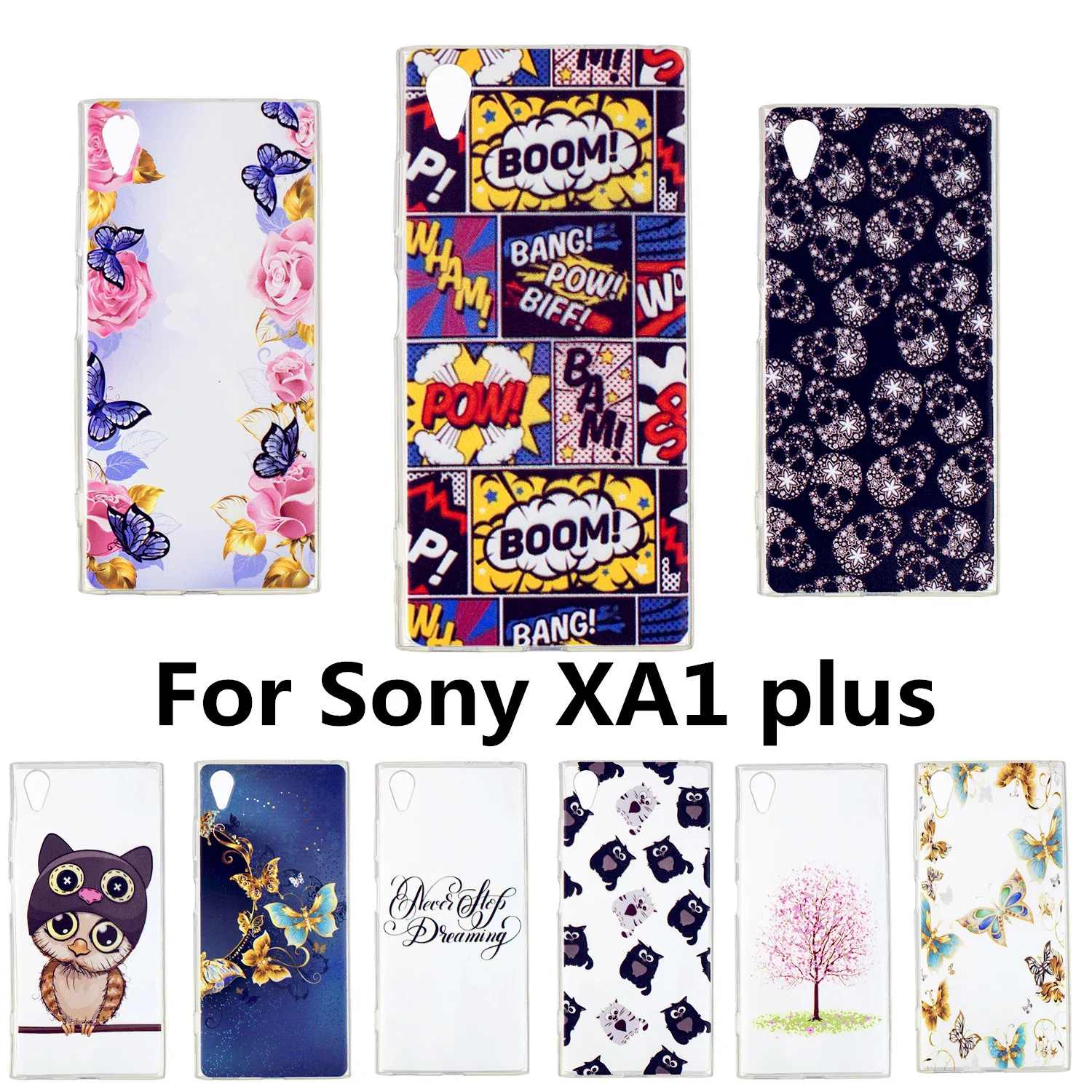 

funny Colorful Pattern Case for Sony Xperia XA1 plus soft TPU silicone cases for Sony XA1plus for XA 1 PLUS back covers capa 5.5