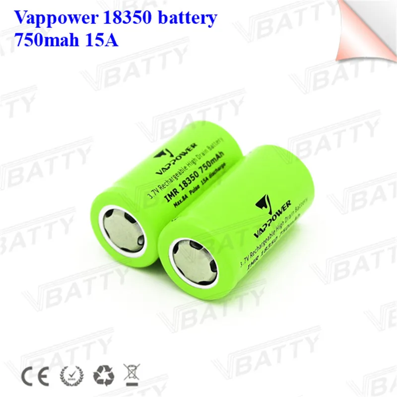Vappower IMR 18350 750mah 8A 3