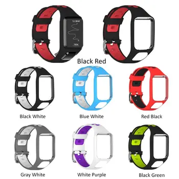 

Two-tone Watch Band Wrist Strap TPE Adjustable Bracelet Sports Replacement for TomTom 2 3 Series Smart Watch Accessories