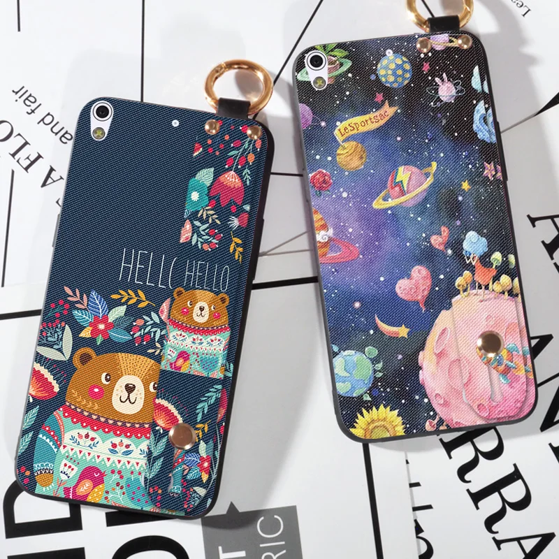 

Wrist Strap Cases For Gionee Elife S5.1 GN9005 Ring Kickstand Soft TPU Case For Fly IQ4516 IQ 4516 Fashion Cute Bear Cover