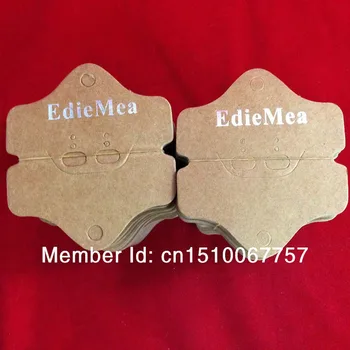

Wholesale Free Shipping By Fedex Fashion Kraft tag Card Customize Silver Logo Moq:2000 Pcs Both Function For Earring Also