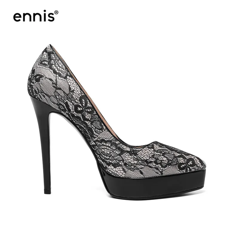 Stilletos Pumps High Heel Shoes Women Sheepskin Leather Platform Pumps Pointed Toe Ultra High