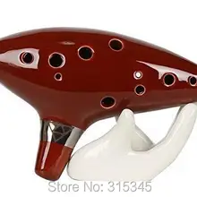 100 шт. окарина керамическая Легенда о Zelda флейта красный с основанием в комплекте 12 отверстий