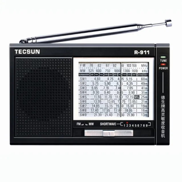 TECSUN R 911 AM/ FM / SM (11 להקות) רב להקות רדיו מקלט שידור עם Built רמקול R911 רדיו