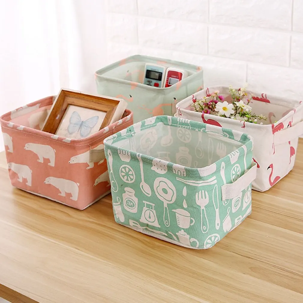 

Fabric Storage Basket Box Home Supplies Sundries Container Holder Desktop